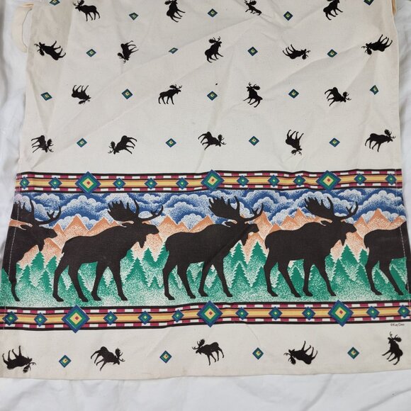 Kay Dee Designs Moose Themed Cotton Apron Made In The USA Cooking Outdoors - Picture 4 of 5